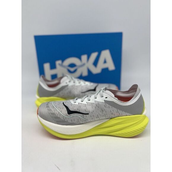 NEW Men's Size 13 HOKA Mach X 2 Running Shoes 1155119 White Citrus Yellow Gym - Picture 5 of 7